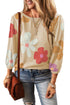 Cute Flower Print Bracelet Sleeve Top